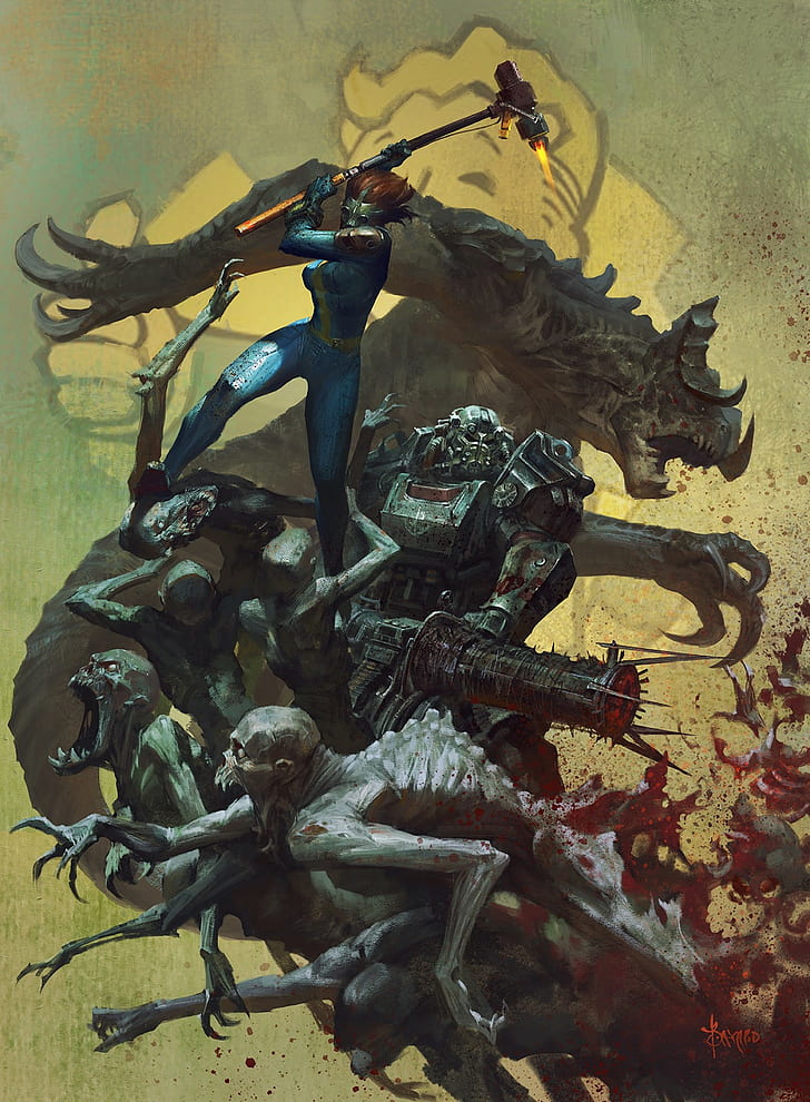 monster illustration, Fallout 4, HD wallpaper