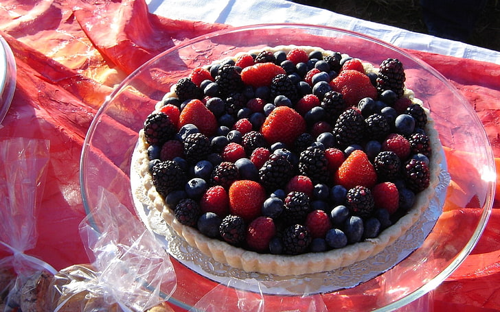blackberry, blueberry, dan raspberry, raspberry, blackberry, cranberry, mangkuk, beri, Wallpaper HD