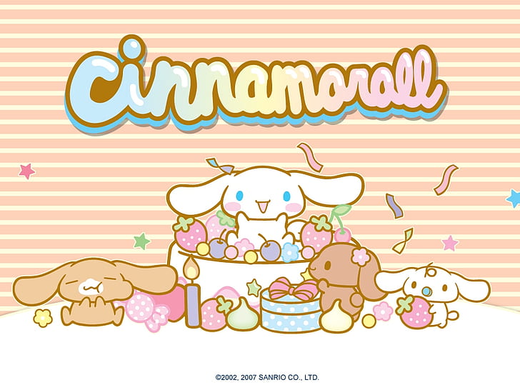 Süßigkeiten Cinnamoroll Cinnamoroll und ihre Freunde zu Süßigkeiten Zeit Anime Hallo Kitty HD Art, Sweet, Hallo Kitty, Cinnamoroll, Sanrio, Süßigkeiten, HD-Hintergrundbild