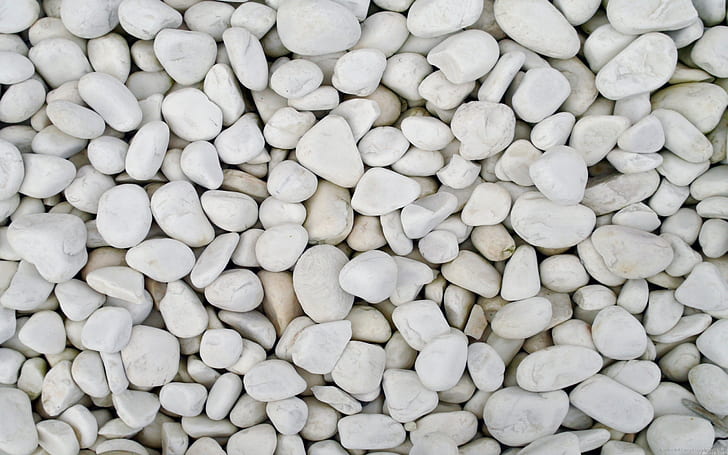 White Pebbles, layers, plenty, small, pieces, HD wallpaper