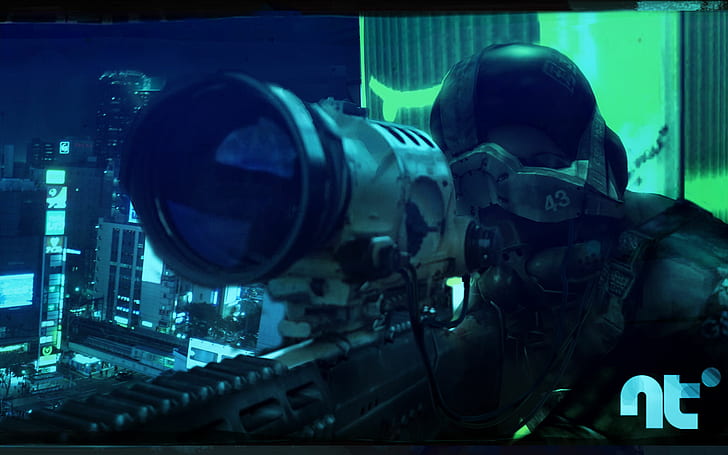 CGI, Futuristisch, Pistole, Neotokyo, Scharfschützengewehr, HD-Hintergrundbild