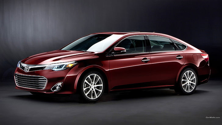 red and white convertible coupe, Toyota Avalon, car, HD wallpaper
