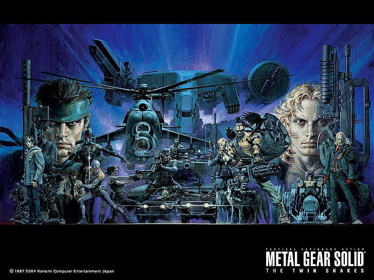 메탈 기어 솔리드 게임 포스터, 메탈 기어 솔리드, 메탈 기어 솔리드 : 트윈 스네이크, HD 배경 화면