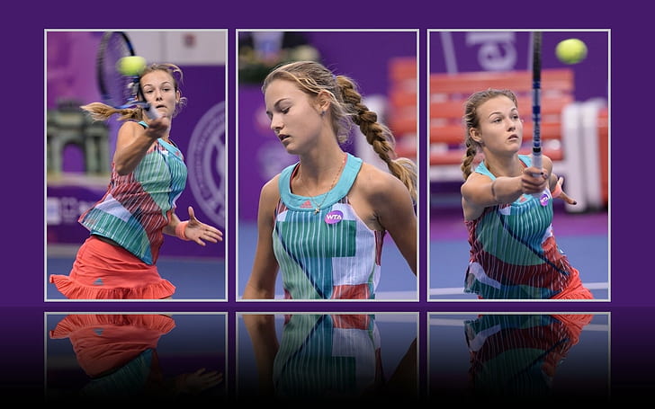 Anna Kalinskaya, tenis, collage, Fondo de pantalla HD