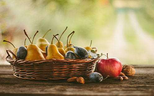 food, basket, still life, fruit, HD wallpaper HD wallpaper