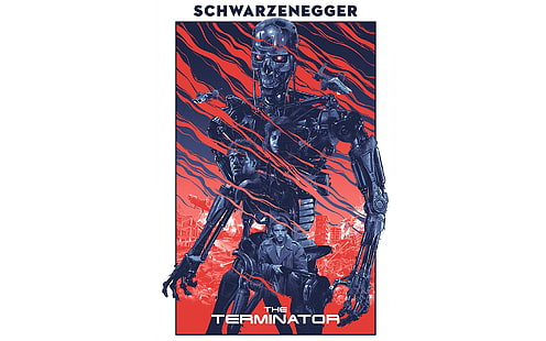 Terminatör posteri, Terminatör, filmler, bilim kurgu, fan sanatı, Arnold Schwarzenegger, HD masaüstü duvar kağıdı HD wallpaper