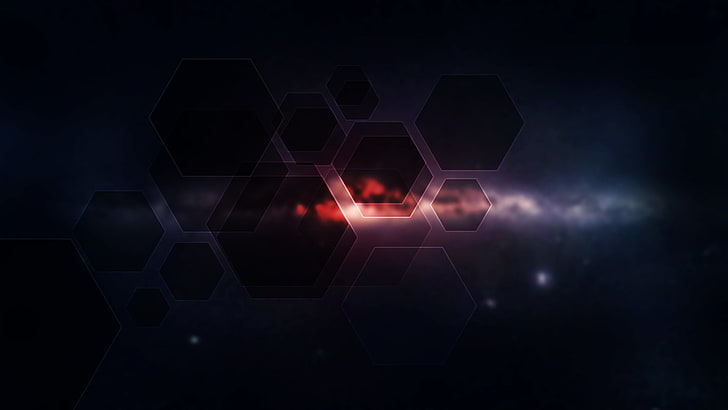 cosmic screenshot, space clouds, geometric figures, HD wallpaper