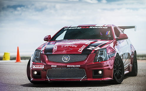 Red Cadillac CTS-V race car, Rouge, Cadillac, Course, Voiture, Fond d'écran HD HD wallpaper