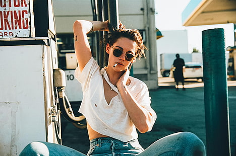 Aktorki, Kristen Stewart, aktorka, Amerykanka, okulary przeciwsłoneczne, Tapety HD HD wallpaper