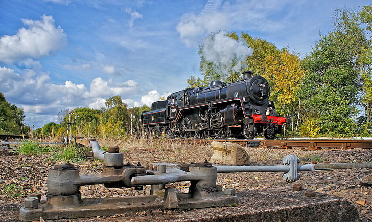 charbon, lokomotif, kereta api, kereta api, transportasi, vintage, Wallpaper HD