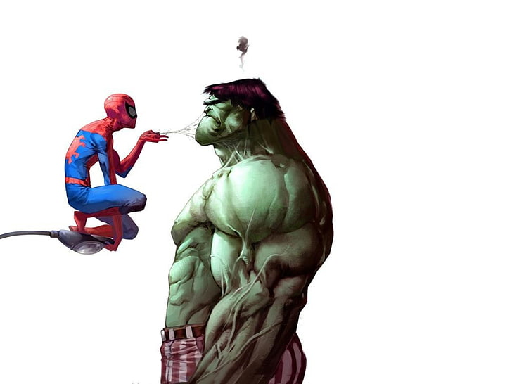 laba-laba, Hulk (film), spiderman vs hulk, Wallpaper HD
