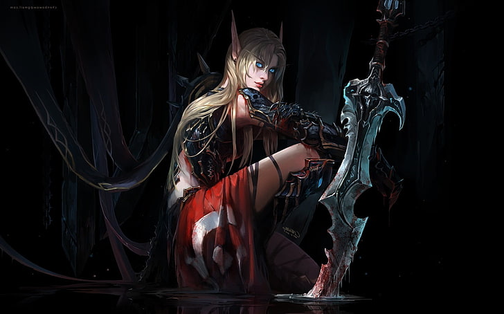 Blood Elf, blood Elves, sword, world of warcraft, HD wallpaper