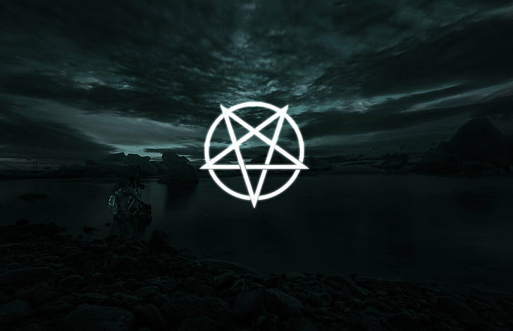 Dunkel, Landschaft, Pentagramm, HD-Hintergrundbild