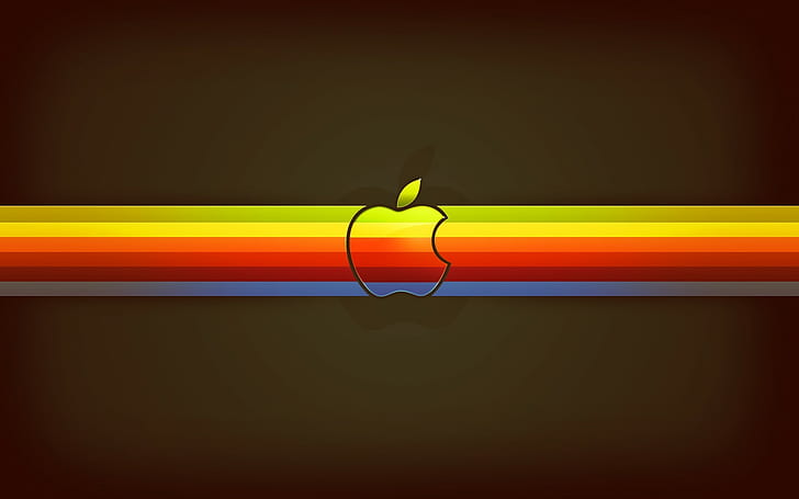 App storm, Apple, Mac, Rainbow stripes, Horizontal, HD wallpaper