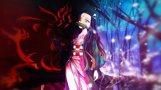  Anime, Demon Slayer: Kimetsu no Yaiba, Nezuko Kamado, HD wallpaper HD wallpaper
