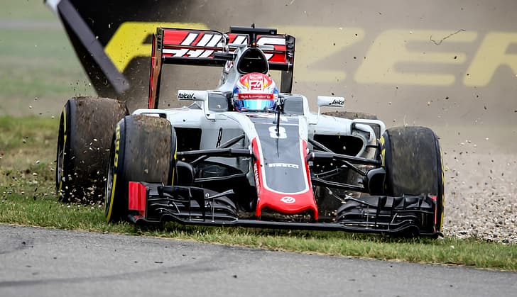 Romain Grosjean, R8man, Haas, Wallpaper HD