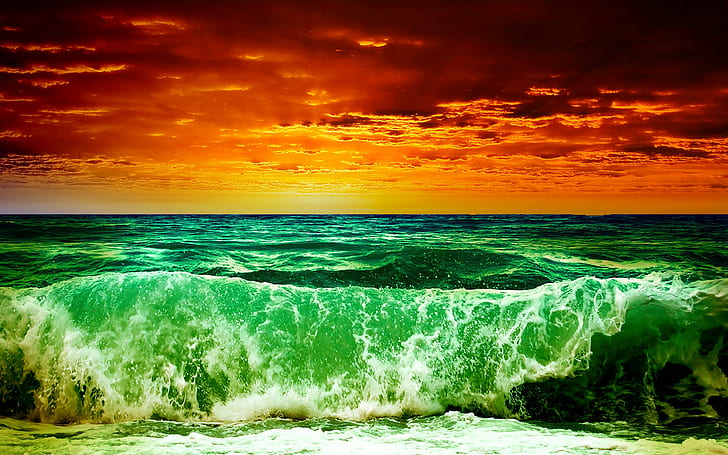 الشاطئ والبحر، خلفية HD