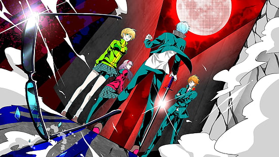 Persona, Persona 4, Anime, Chie Satonaka, Videogame, Yosuke Hanamura, Yu Narukami, Yukiko Amagi, HD papel de parede HD wallpaper