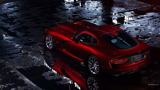 червен Dodge Viper SRT, Dodge Viper, Dodge, червени автомобили, превозно средство, кола, HD тапет HD wallpaper