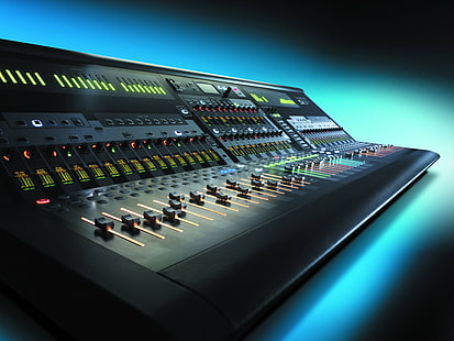 black and gray DJ controller, control, mixer, audio, equalizer, music, HD wallpaper HD wallpaper