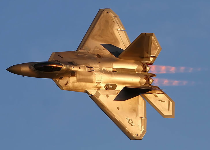 Jet Fighters, Lockheed Martin F-22 Raptor, Самолет, Jet Fighter, Warplane, HD тапет