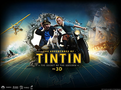 Приключенията на Тинтин 3D, приключения, тинтин, HD тапет HD wallpaper