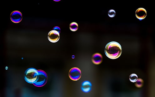 burbujas, colorido, reflejo, jabón, Fondo de pantalla HD HD wallpaper