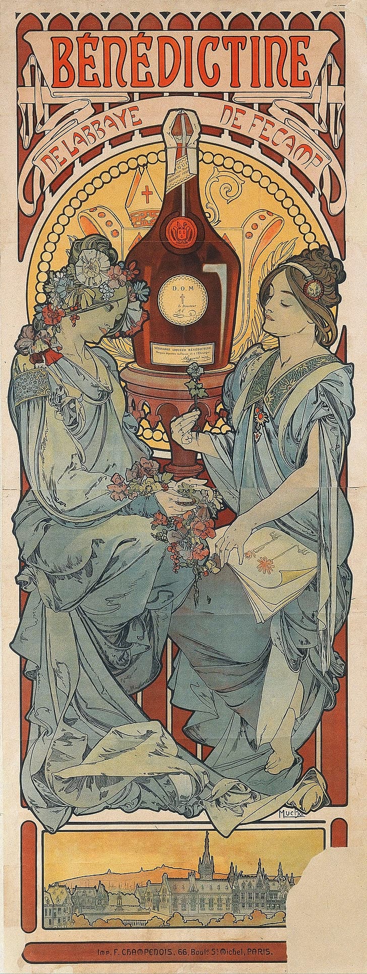 konstverk, målning, kvinnor, Art Nouveau, Alphonse Mucha, drink, HD tapet, telefon tapet