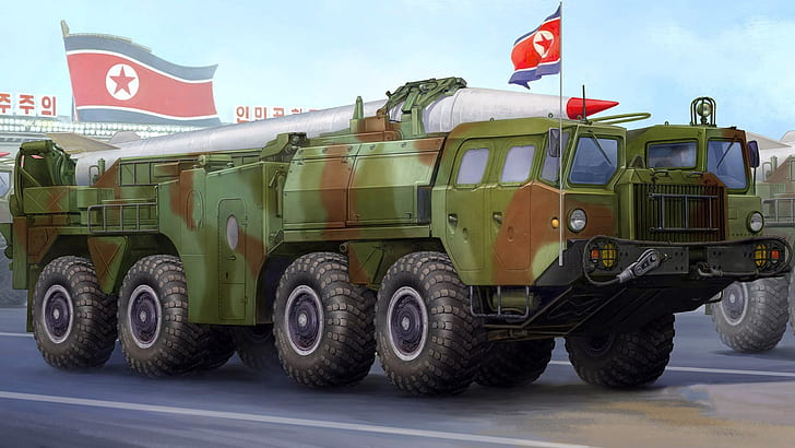 parade, The DPRK, PTRC, Hwaseong-5, Mars 5, The Democratic People's Republic, the North Korean single-stage liquid, Operational-tactical missile complex, view of missile weapons, tactical ballistic missile, HD wallpaper