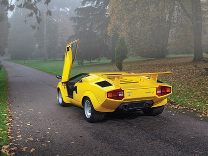 Lamborghini Countach klasik araba sarı araba, lamborghini Countach klasik araba, sarı araba, HD masaüstü duvar kağıdı HD wallpaper