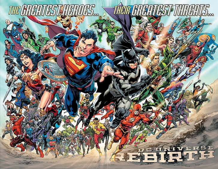 DC Comics, Superman, Batman, Wonder Woman, artwork, Shazam, The Flash, Sfondo HD