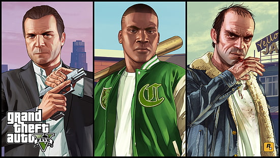 Tapeta Grand Theft Auto V, Trevor Philips, gry wideo, Grand Theft Auto V, Grand Theft Auto, Franklin Clinton, Michael De Santa, Tapety HD HD wallpaper