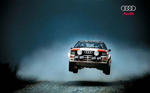 Audi blanche et rouge, Audi quattro, voiture, voitures de rallye, voiture de sport, vieille voiture, Audi Sport Quattro S1, Fond d'écran HD HD wallpaper