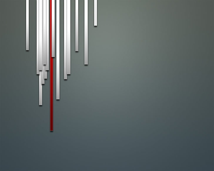 ilustrasi abu-abu dan merah, garis, latar belakang sederhana, Wallpaper HD