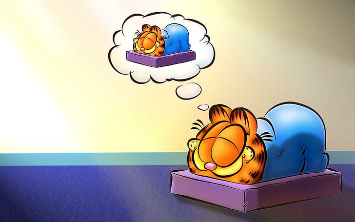 Garfield's Favourite Dream, skyphoenixx1, picture, fantastic, nice, beautiful, kittens, amazing, sweet, pretty, marve, HD wallpaper