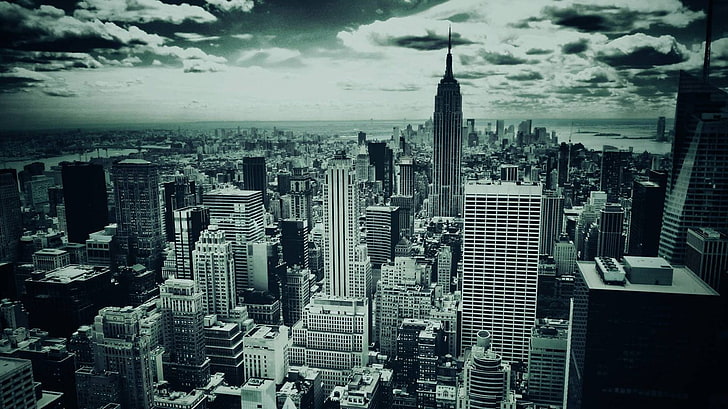 şehir binaları, şehir, bina, gri, New York City, HD masaüstü duvar kağıdı
