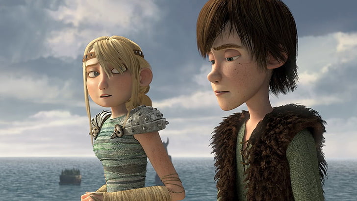 man and woman illustration, Hiccup, How to train your dragon, Astrid, HD wallpaper