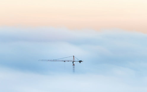 clouds, cranes (machine), HD wallpaper HD wallpaper