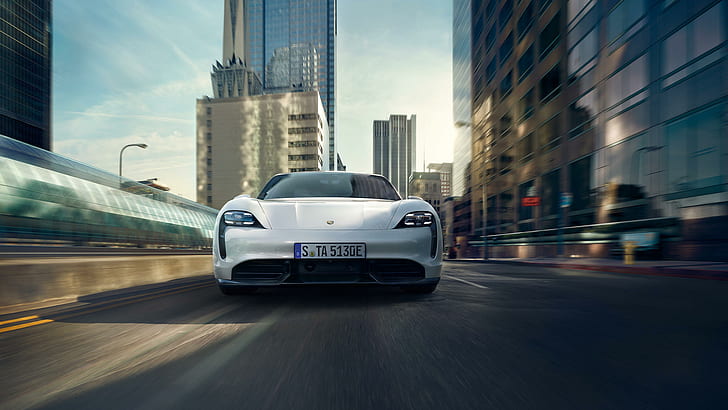Porsche, Taycan, coche eléctrico, Fondo de pantalla HD