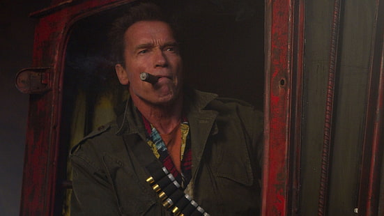 Arnold Schwarzenegger Cigarro, Arnold Schwarzenegger, Arnold Schwarzenegger, actor, prescindibles, Fondo de pantalla HD HD wallpaper