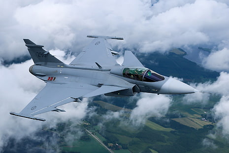 Jet Fighters, Saab JAS 39 Gripen, Самолети, Jet Fighter, Warplane, HD тапет HD wallpaper