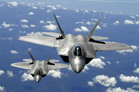 Реактивные истребители Lockheed Martin F-22 Raptor, ВВС США, HD обои HD wallpaper
