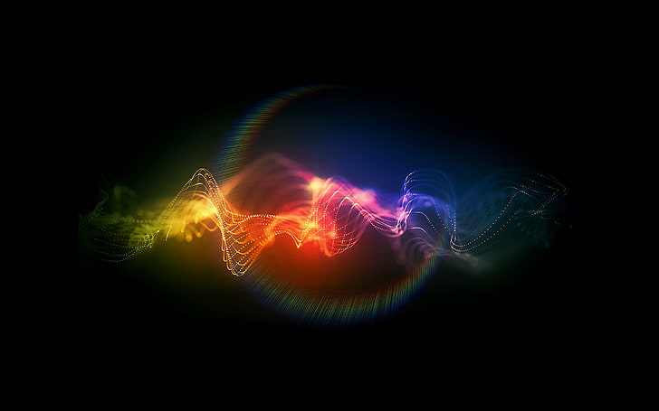 sound, wave, illust, colorful, abstract, pattern, HD wallpaper
