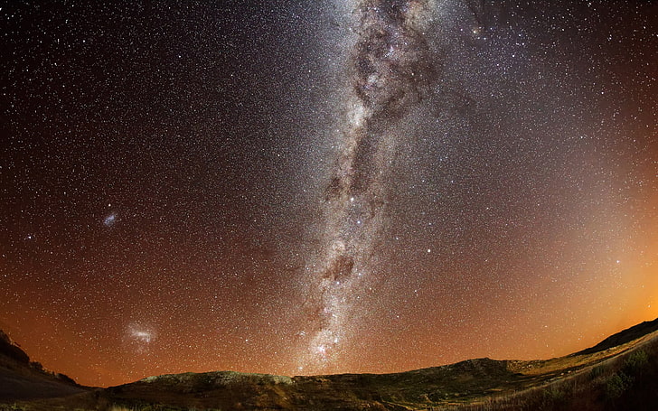 Milchstraße und Felsformation, Milchstraße, Raum, HD-Hintergrundbild