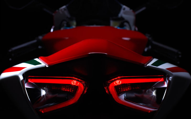 drone merah, putih, dan hijau, Ducati, sepeda motor, Ducati 1199, Wallpaper HD