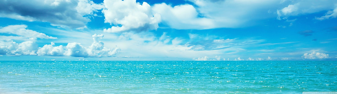 body of water, multiple display, sky, clouds, water, HD wallpaper HD wallpaper