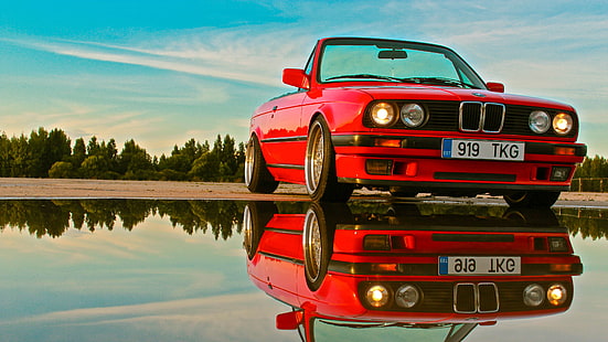 Auto, BMW, Spiegelbild, BMW E30, HD-Hintergrundbild HD wallpaper