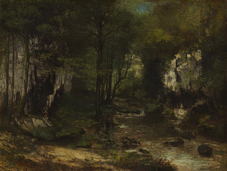 Gustave Courbet, art classique, peinture à l'huile, Fond d'écran HD