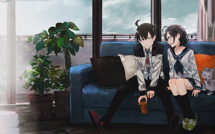 Anime, Komedi Romantis Remaja Saya SNAFU, Hikigaya Hachiman, Komachi Hikigaya, Wallpaper HD