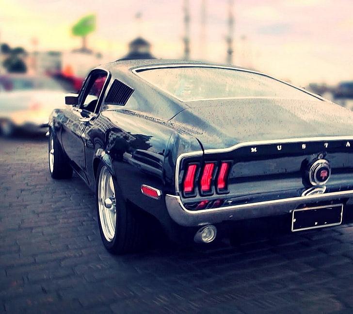 Ford Mustang noire, Ford Mustang, Fond d'écran HD